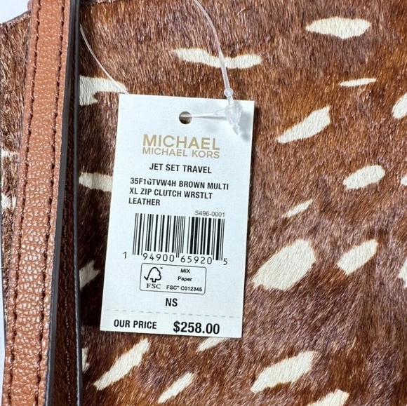 EUC Michael Kors Jet Set Travel Leather Clutch Wristlet - Picture 9 of 9